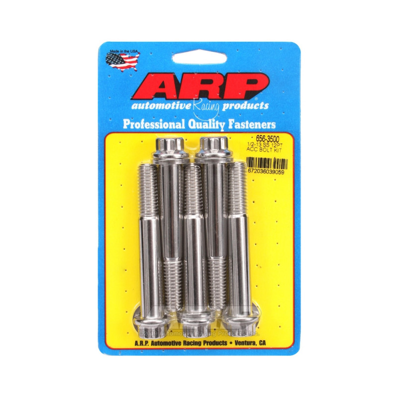 Set de șuruburi și piulițe universale ARP 1/2-13 – Oțel inoxidabil, 12 capete x 5 - ARP-656-3500 - 656-3500 - 3666618195353